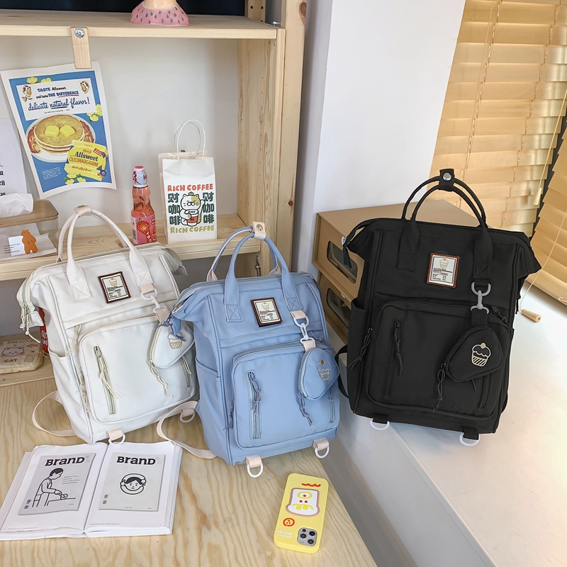 Double Zipper Multifunction Women Backpack School Bags Teenage Girls Student Shoulder Bag Laptop Backpack Cute Mochila