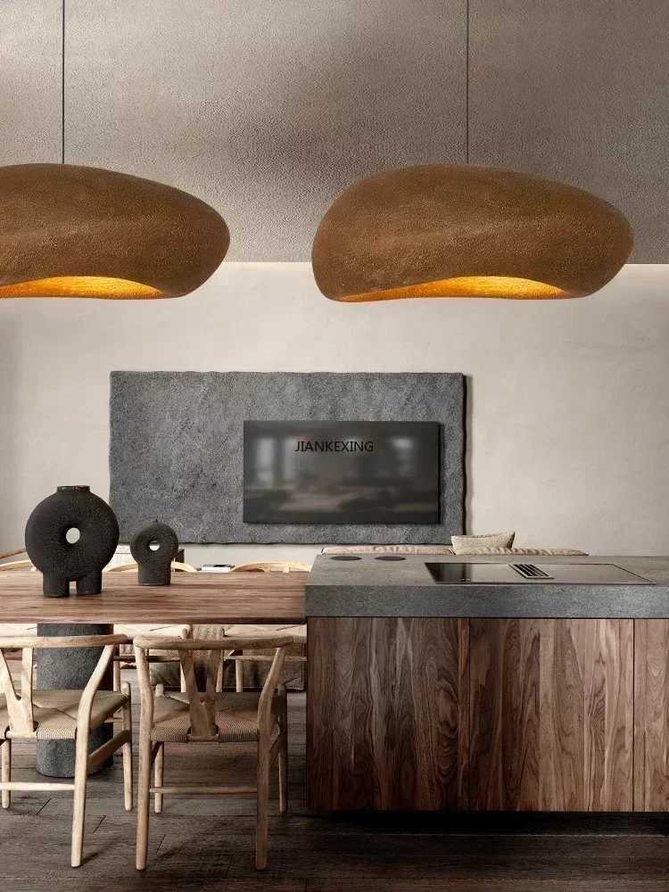 Modern Handmade Wabi Sabi Restaurant Chandelier Japan Style Indoor Loft LED Suspension Light Kitchen Island Cafe Pendant LampM240731