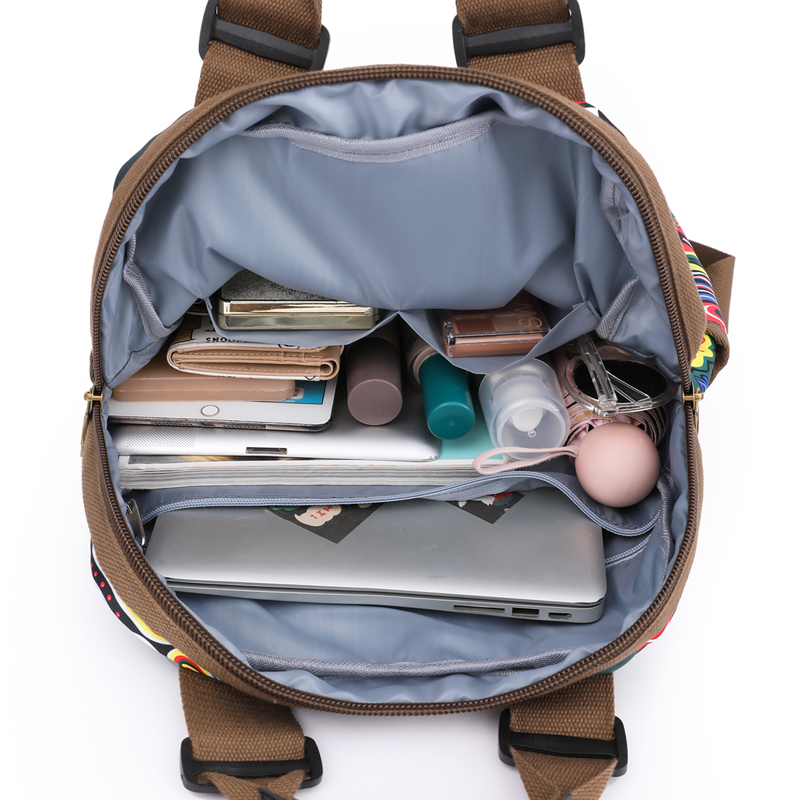 Fashion Designer Backpacks Female Canvas Rucksack Women Large Bagpack Travel Bags Big School Backpack for Students Shoulder Bag