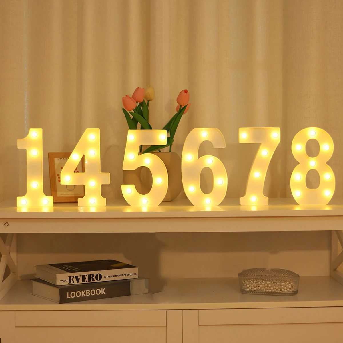 Number LED Night Lamp 26 Letter 1st 18 21 30 40 50 Birthday party decor kids Wedding Birthday Party Decoration Baby Shower Decor Y240801