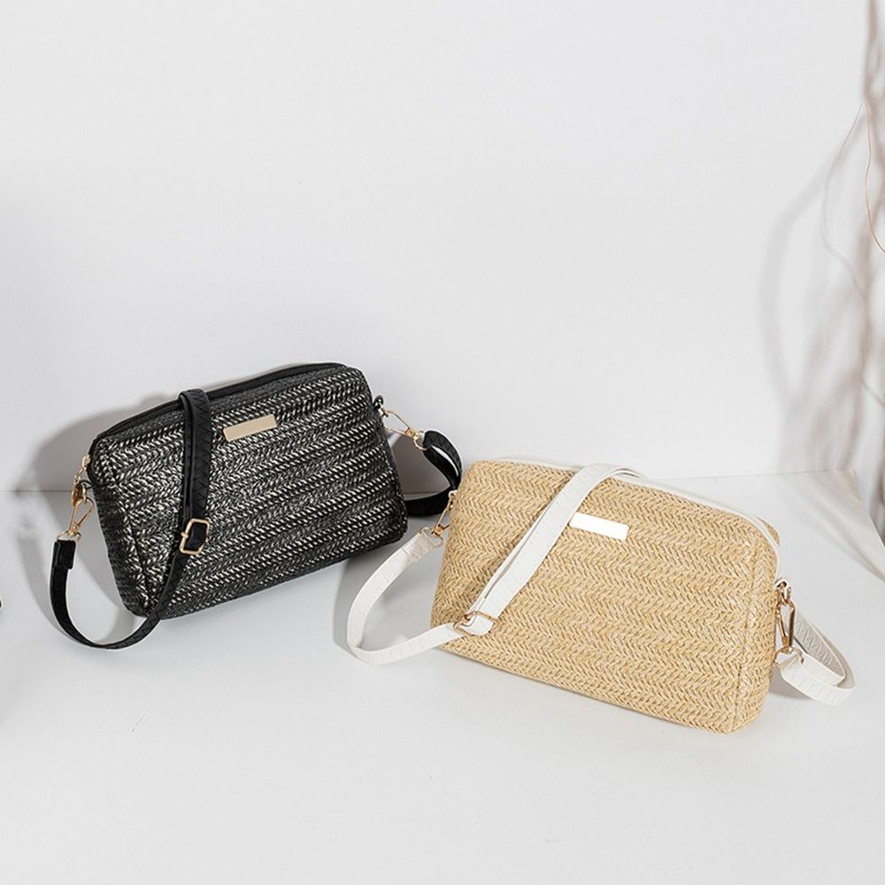 Fashion Women Woven Straw Shoulder Bags Summer Beach Bag Straw Woven Crossbody Bag Female Handbags Shopping Bag