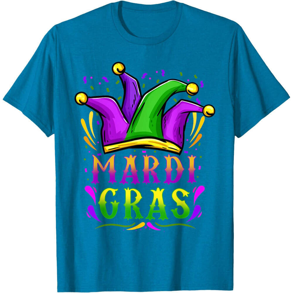 T shirt Mens Mardi Gras Party Hat Gift T-Shirt shirts tshirt graphic tee Casual tops summer clothes Short sleeve Free shipping
