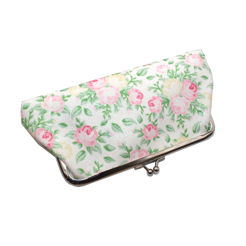 Women's Wallet Flower Printing Canvas Coin Purse Ladies Lipstick Storage Cosmetic Bag Organize Card Holder Vintage Money Bag