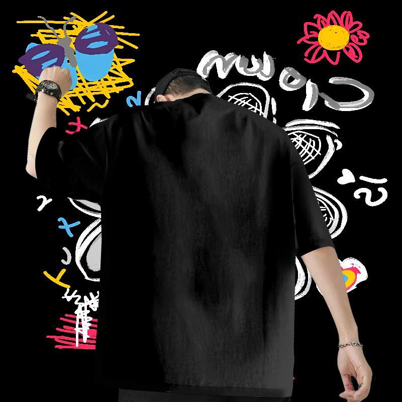 Designer Fashion T Shirts Men 100% Cotton 230g fish Summer Casual Tops Shirt Crew Neck Breathable Loose Tshirt for Man Woman DIY Printed
