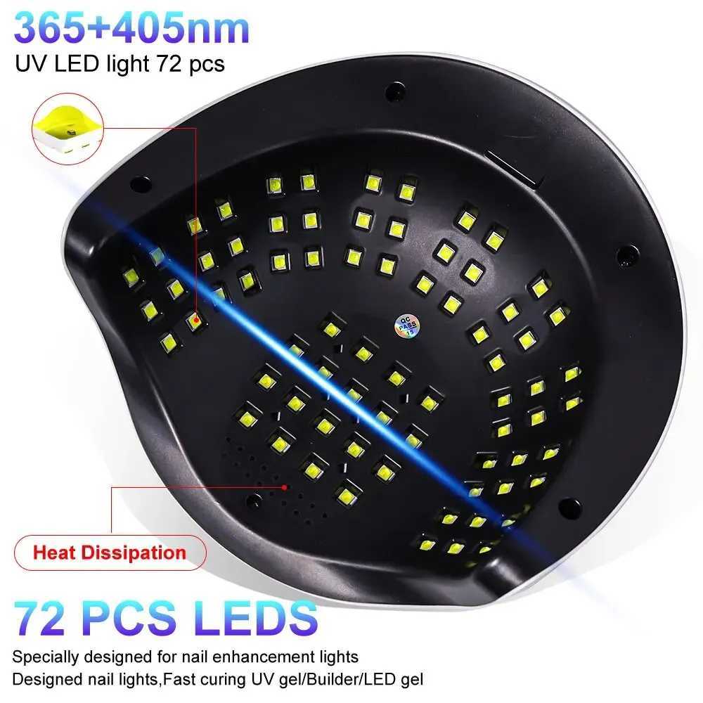 Professlonal UV LED Nall Lamp 320W Blg Power 72LEDs Nall Dryer Llght For Manlcure Drylng Gel Nall Pollsh Sensor Nalls Art ToolsCL240731