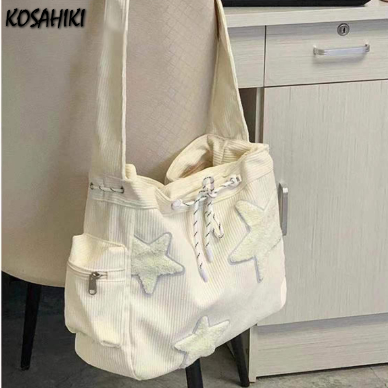 Y2k Aesthetic Streetwear Star Underarm Bag Fashion Korean Casual Simple Handbags Women Trendy All Match Shoulder Bags Japanese