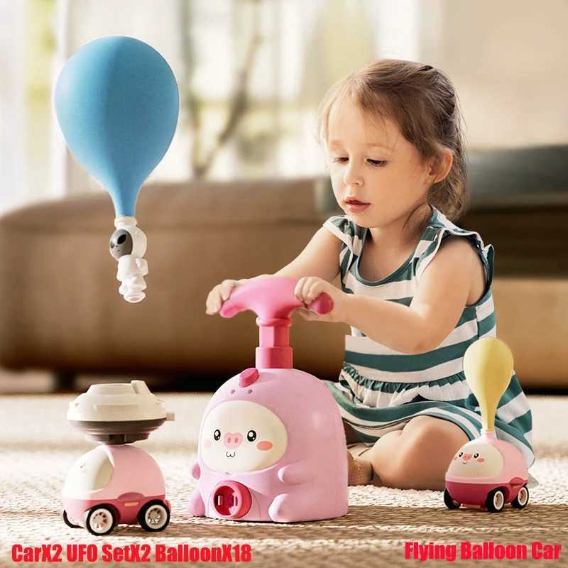 Childs Balloon Launcher Toys Educational Inertial Air Power Balloon Car Tower Science Toys For Children NewYear Gift Y240801