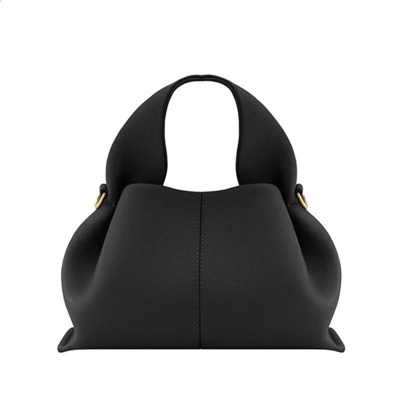 With Fashion Clouds Shoulder Bag Ladies Retro Crossbody French Handbag Lunchbox PU Simple Dumpling y240827