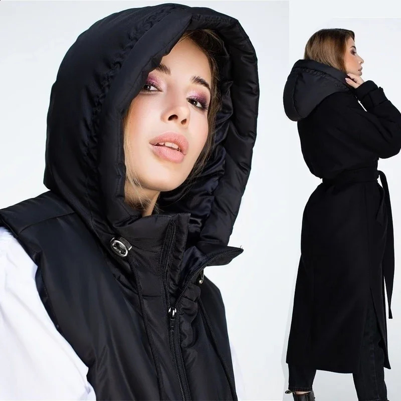 Winter Ultralight Down Hooded Hats for Women Men Warm Ring Scarf Balaclava Hat Neck Zippper Drawstring Coat Scarf Short Tank Top 240723