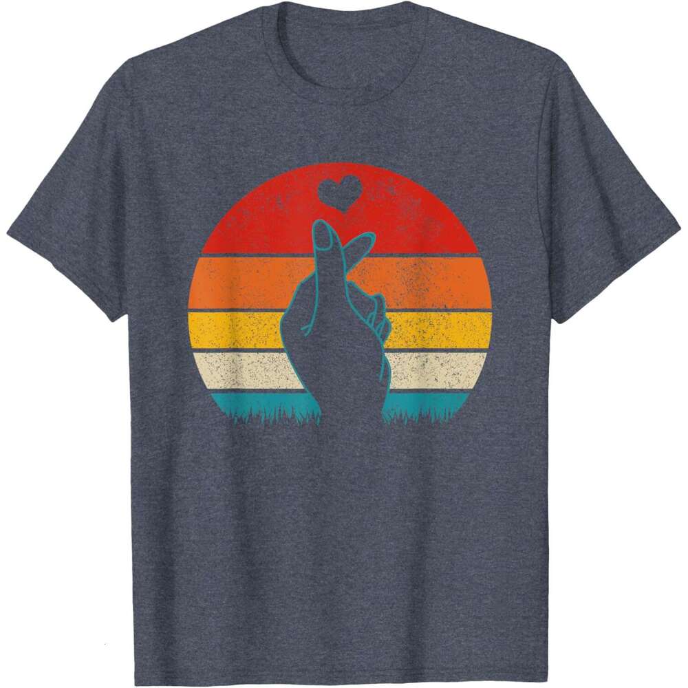 T shirt Mens K-Pop Heart Hand Symbol K-Drama Korean Pop Vintage Fan Gift T-Shirt shirts tshirt graphic tee Casual tops summer clothes Short sleeve Fre