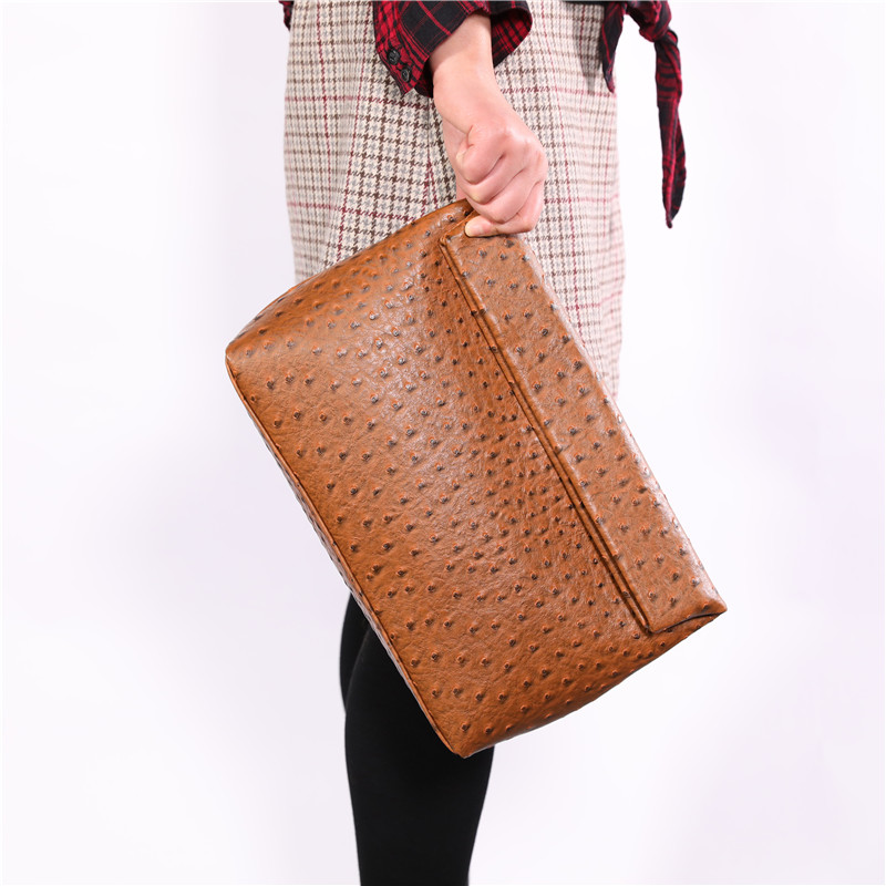 TOPHIGH New Arrival Ostrich Snake Pattern Clutch Women Luxury Brand Day Clutch Handle Brand Handbag Lady Bag Purse