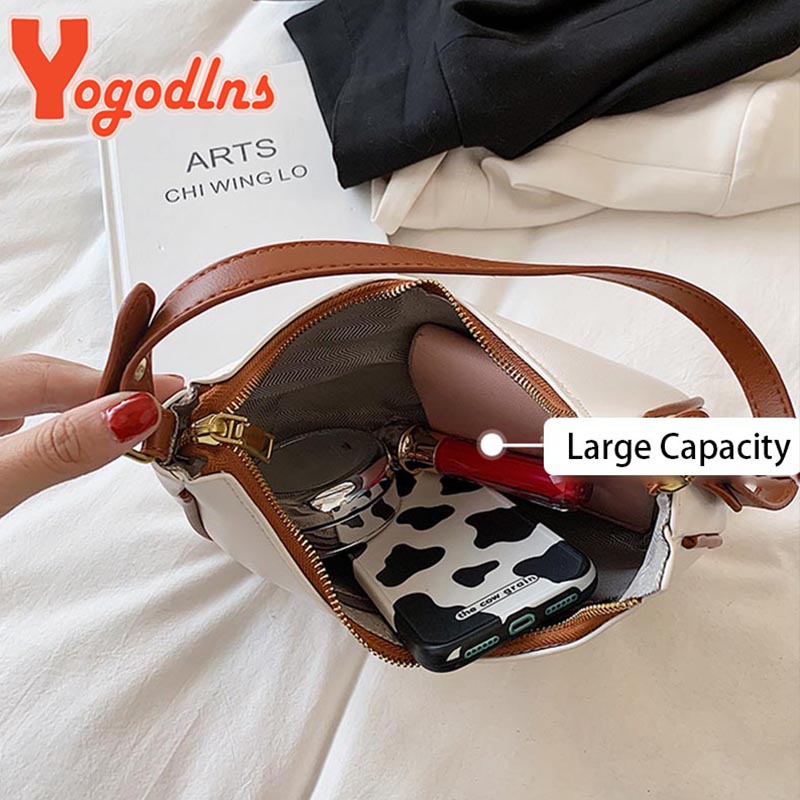 Yogodlns Trendy New Underarm Bag For Women PU Leather Shoulder Bag Vintage Dumpling Bag Designer Girls Portable Handbag Totes