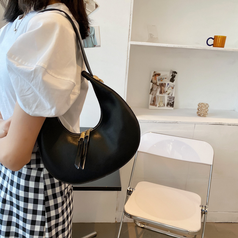 Hobo Bag Woman 2023 Fashion Leather Handbags for Women Black Orange Small Shoulder Bag Green Beige Handbag Bolso Mujer Sac Femme