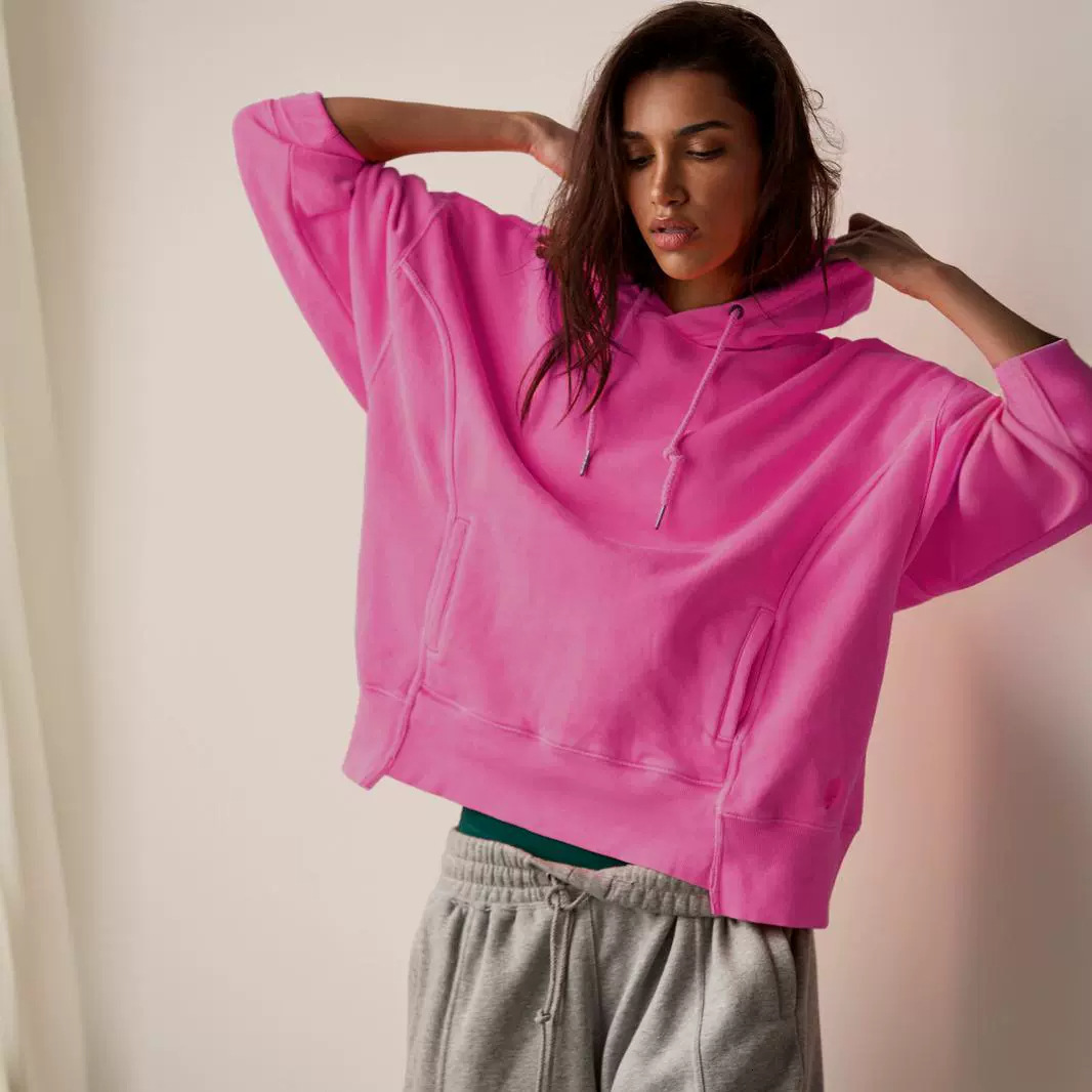 2024 New Loose Trendy Brand Pullover Long sleeved Shirt with Drawstring Hooded Hoodie Baseball Suit Women's High Grade Feeling
