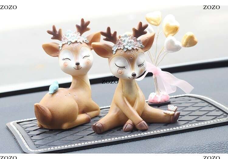 Mini Sika Deer Figurines Resin Craft Miniatures Fairy Garden Decor Bonsai Figurines Cake Topper Decor Desktop Ornament