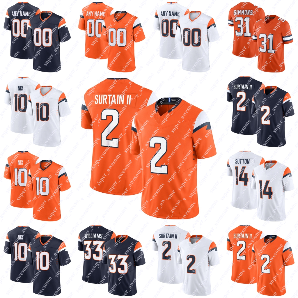 Football Jersey Orange 100% Hand-Stitched Name Number - Mens S-XXXL Youth S-XL Women S-XXL - Polyester - Orange Navy White