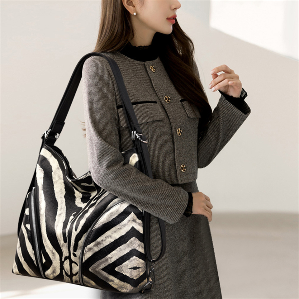 Fashion Zebra Luxury Handbags High Quality Soft Leather Shoulder Crossbody Bags for Women 2023 Multifunctional Messenger Bag Sac