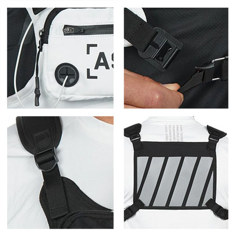 Adjustable Nylon Chest Rig Bag Vest Hip Hop Streetwear Functional Tactical Harness Chest Bags Kanye West Waist Bag Fashion ZY967