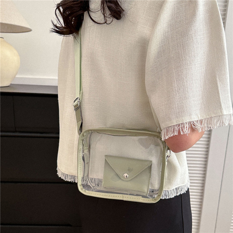 Fashion PVC Transparent Women Shoulder Bags Casual Ladies Crossbody Bags Solid Handbags Messenger Bags for Women Phone Purse