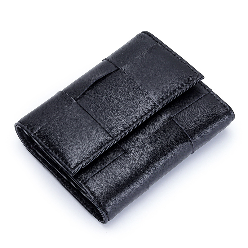 Luxury Designer Fashion Ladies Large Braid leather Short Wallet Multi Function Card Holder Portable Coin Purse Women Pocketbook