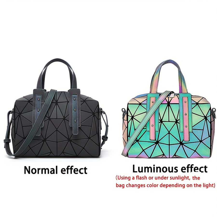 Fashion Crossbody Bags Handbag Women Luminous Boston Bag Female Geometry Shoulder Bags Plain Folding Handbags Tote Bag Bolasa