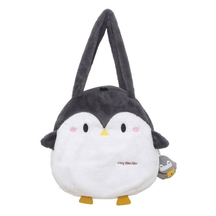 2024 New Soft Plush Penguin Bag Women Warm Faux Fur Shoulder Bag For Women Large-capacity Handbags School Tote Bag Satchels