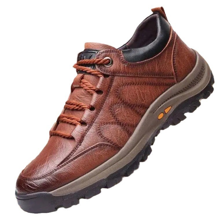 Ddmysports New Spring And Autumn Leisure Leather Men S Breathable Anti Slip Mountaineering Single Cotton Fashion Sports Shoes Outdoor OUTDOOR