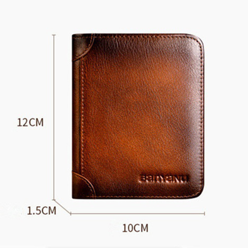 Men Wallet PU Leather Trifold Wallet Vintage Thin Short Multi Function ID Credit Card Holder Male Purse Money Small bag