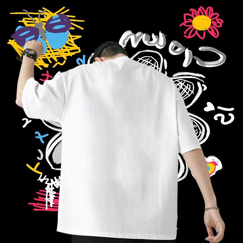 Designer Fashion T Shirts Men 100% Cotton 230g fish Summer Casual Tops Shirt Crew Neck Breathable Loose Tshirt for Man Woman DIY Printed