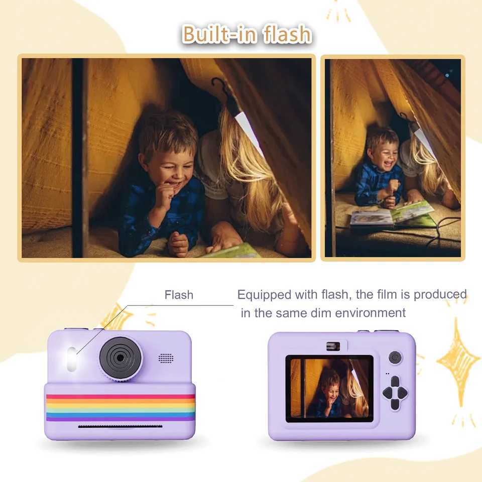 2.8 Inch Large Screen Instant Print Camera HD Digital Video Camera for Kids Outdoor Zero Ink Portable Print Toy Camera Y240801