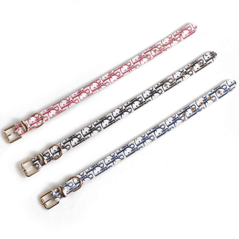 Adjustable Dog Collar and Traction Rope with Metal Buckle for Cats Solid Colors All Sizes FDA Certified