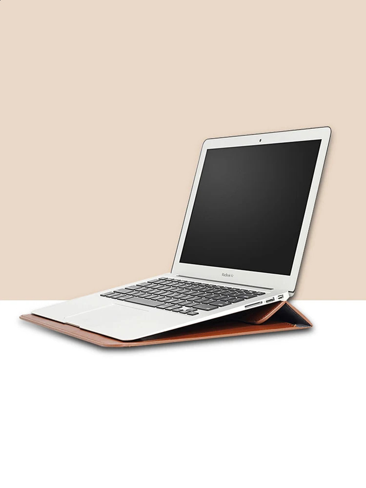 Pu Leather Laptop Sleeve For Air 13 Case Pro Retina 11 15 Notebook Stand Cover For Shell Laptop Bag Unisex 240907