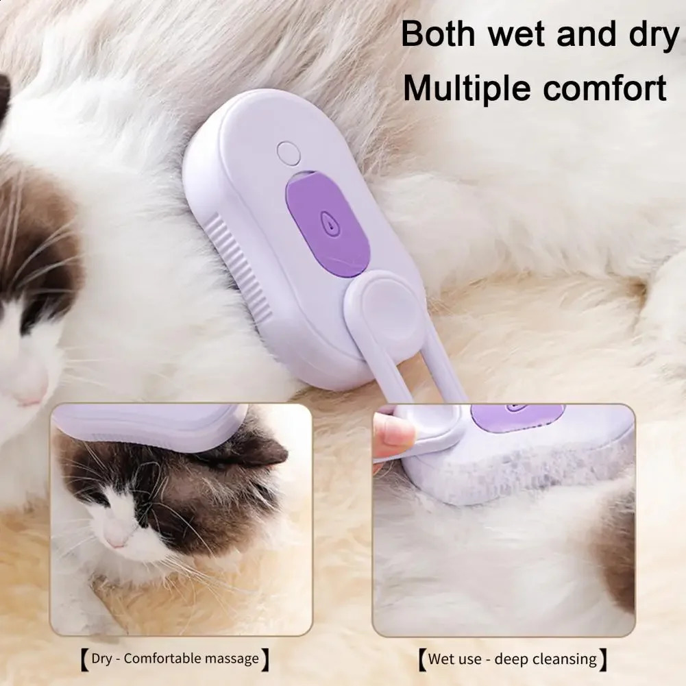 2025 new 3 in 1 Pet Steam Brush for Cats Electric Spray Cat Comb Cleaning Massage Dog Hair Remover Grooming Puppy Accessories