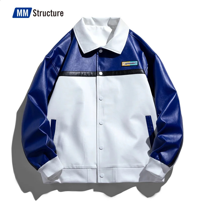 Unisex Embroidery Varsity Leather Jacket Harajuku Patchwork Streetwear Men Vintage College Coat Combination Patch Bomber Jacket 240822