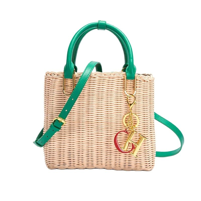 Women's Woven Handbag 2023 Summer New Handwoven Female Bag Leisure Rural Large Capacity Handbag Beach Vacation Handbag