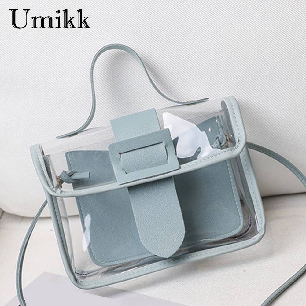 Women Jelly Small Shoulder Bag PVC Transparent Ladies Crossbody Messenger Fashion Personality Bags Big Buckle Flip Cover Handbag