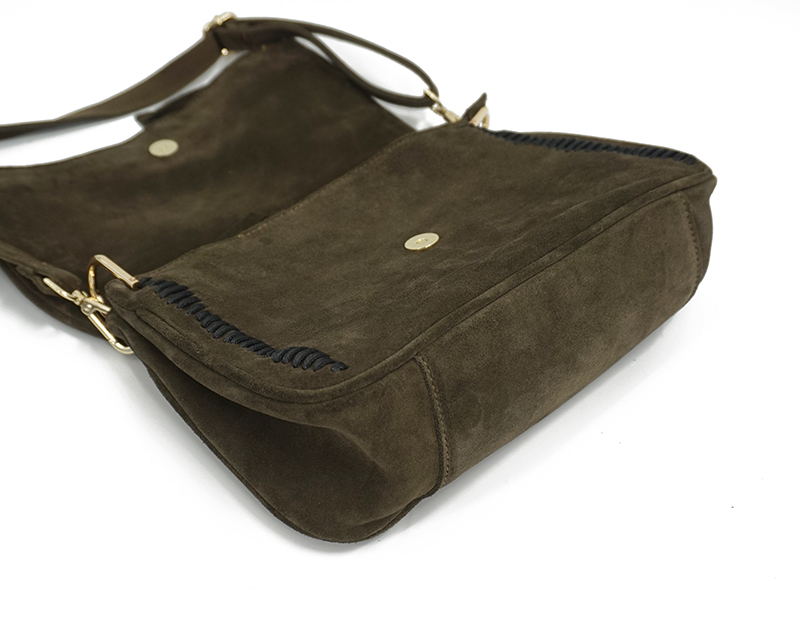 Female Fashion Suede Genuine Leather Nubuck Loop Fringed Side Shoulder Bag Leisure Za Designer Medium Size Daily Stylish Bag