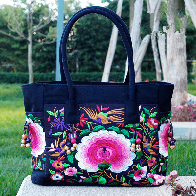 Hot Fashion Embroidery Women Casual Tote!Nice Floral Embroidered Lady Canvas Shoulder&Handbags Versatile Vintage Crossbody Bags