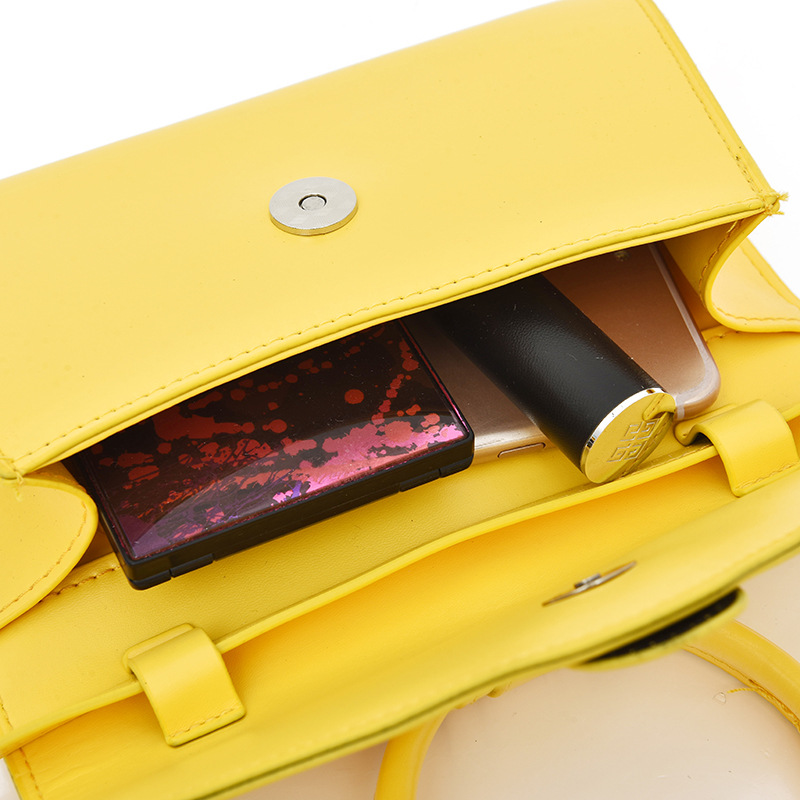 Small Handbag Retro PU Leather Shoulder Bags for Women Designer Bag Yellow Orange Candy Color Female Mini Crossbody Bag Handbags