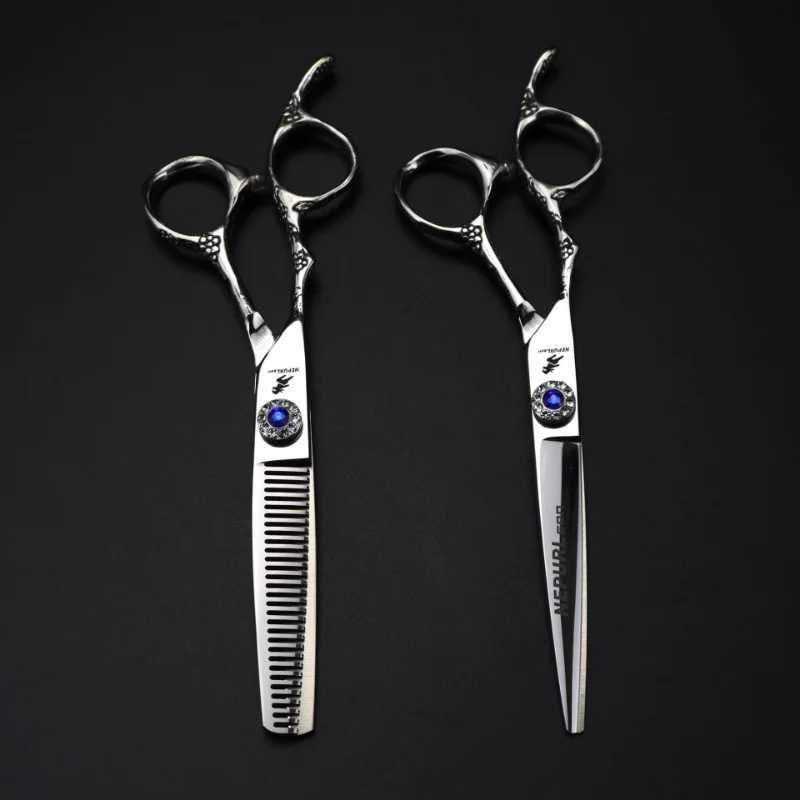 New Arrival Nepurlson 6-inch Salon Left Hand Hair Clipper 440c Japanese Steel Professional Hair Salon Hair Clipper Thin Clipper Z241213