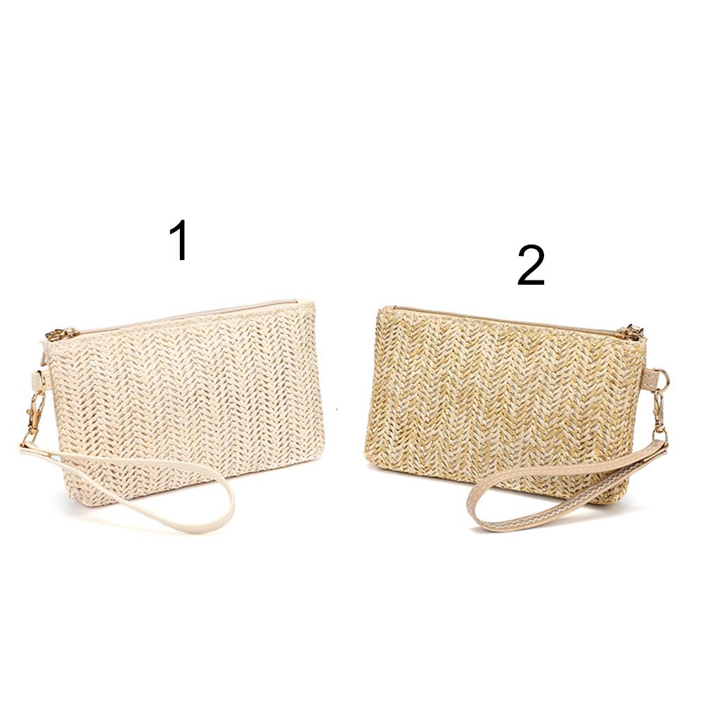 Casual Beach Small Handbag Women Bohemian Woven Clutch Bag Coin Purse Summer Phone Bag Wallet Card Holder