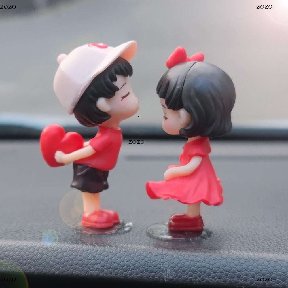 Couple Cute Ornaments For Car, Car Decoration Cute Cartoon Couples Action, Cartoon Car Dashboard Decorations, Cute Lovely Kiss C
