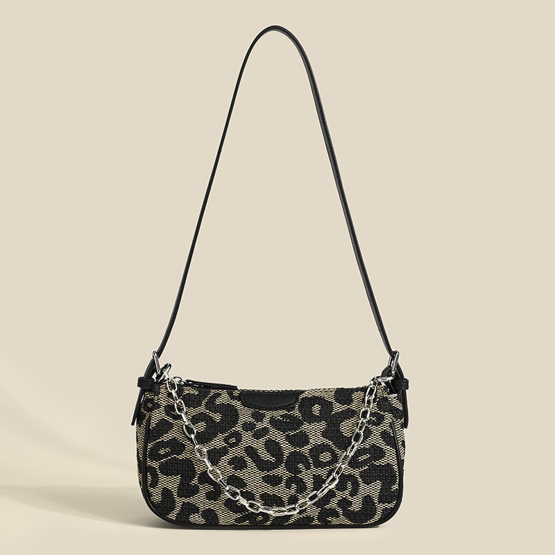 Shoulder Bags Leopard Cheetah Print For Women 2023 New Luxury With Chains Crossbody Small Fashion Black Ladies Clutch Handbags