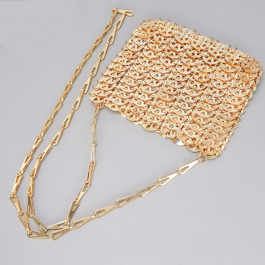 Metal Shiny Beaded Shoulder Bags Luxury Designer Handbags For Women Purse 2023 New Fashion Chain Crossbody Sequins Evening Bag