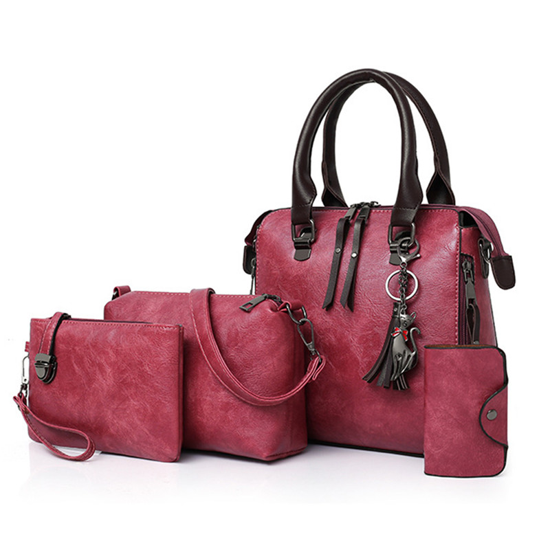 Luxury Brand 4 Psc/set Women's Handbags Large Capacity Women Bag Ladies Leather Tote Fashion Shoulder Bags for Women 2024 Wallet