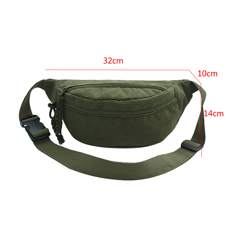 Corduroy Fanny Pack for Women - Casual Waist Bag, Hip hot Purse, Crossbody, Shoulder, Chest Bag