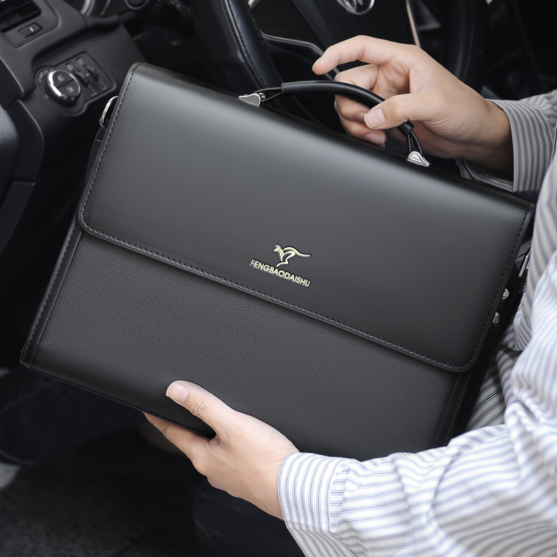Business Large Capacity Mens Briefcase Luxury Leather Hand Tote Bag Office Male Shoulder Messenger Bag Fashion Man File Bag