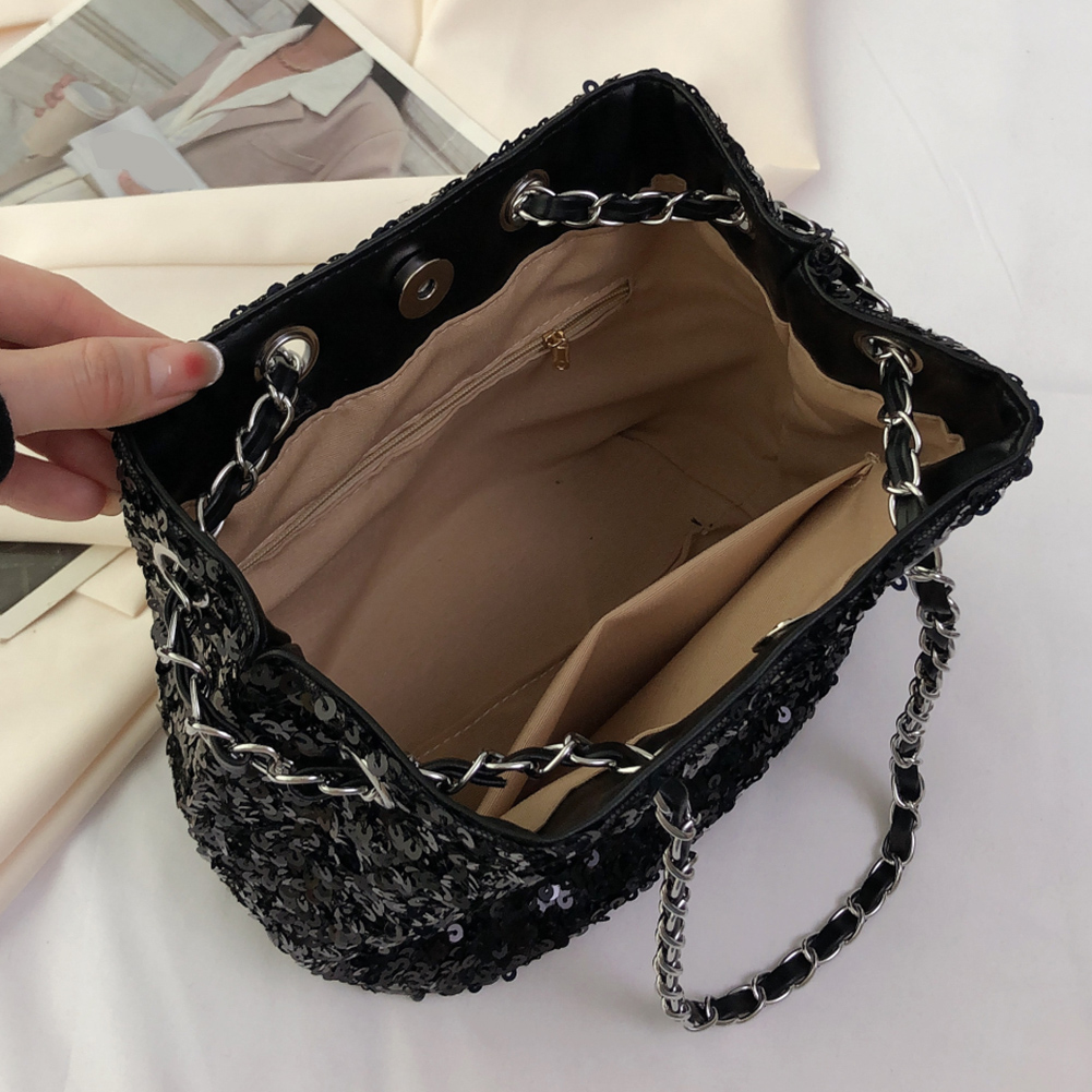 Sequins Handbags Silver Bag Women Crossbody Bag Bling Fashion Lady Bucket Handbags Girls Glitter Purses Shoulder Bag Clutch 2023