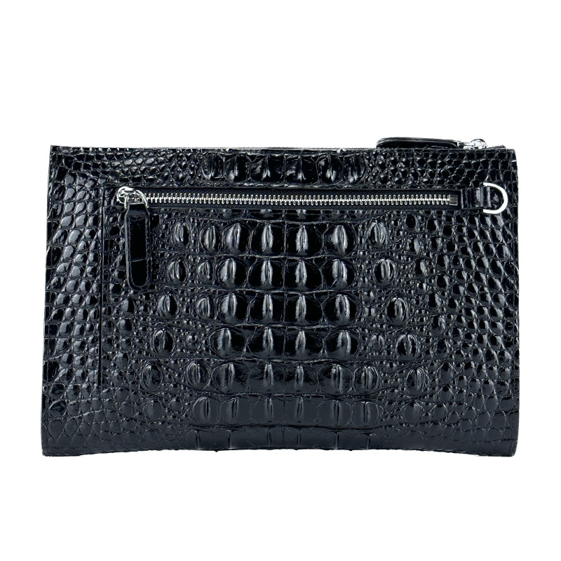 Men's Crocodile-print Leather Clutch Multi-card Wallet Business CardHolder Large Capacity Underarm Bag