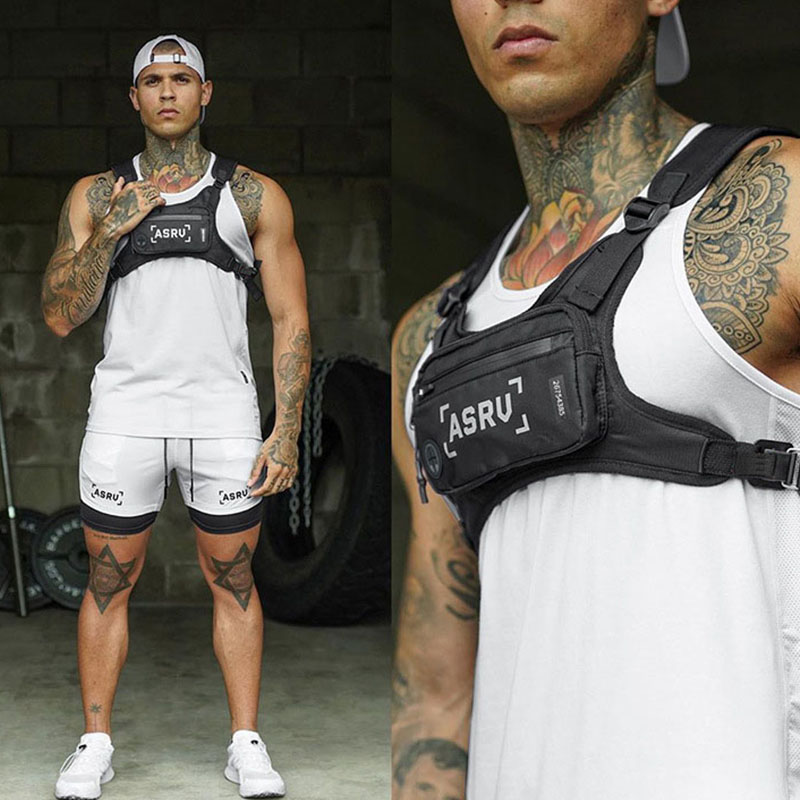 Adjustable Nylon Chest Rig Bag Vest Hip Hop Streetwear Functional Tactical Harness Chest Bags Kanye West Waist Bag Fashion ZY967